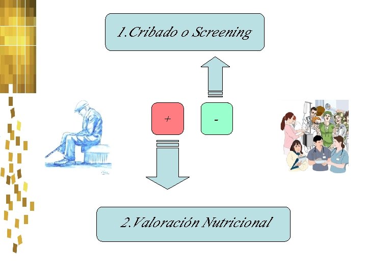 1. Cribado o Screening + - 2. Valoración Nutricional 