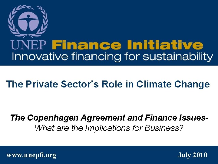 The Private Sectors Role in Climate Change The