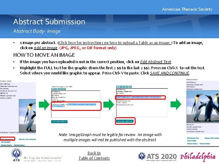 American Thoracic Society Abstract Submission Abstract Body- Image • 1 image per abstract. (Click