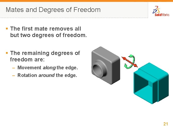 Mates and Degrees of Freedom § The first mate removes all but two degrees