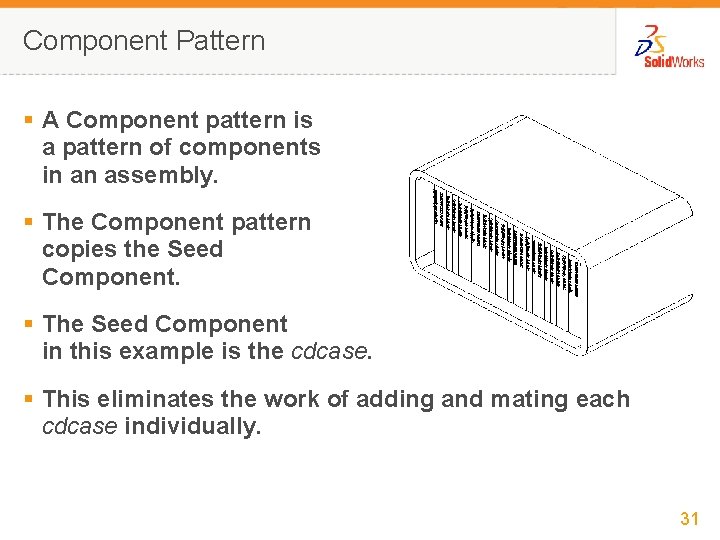 Component Pattern § A Component pattern is a pattern of components in an assembly.