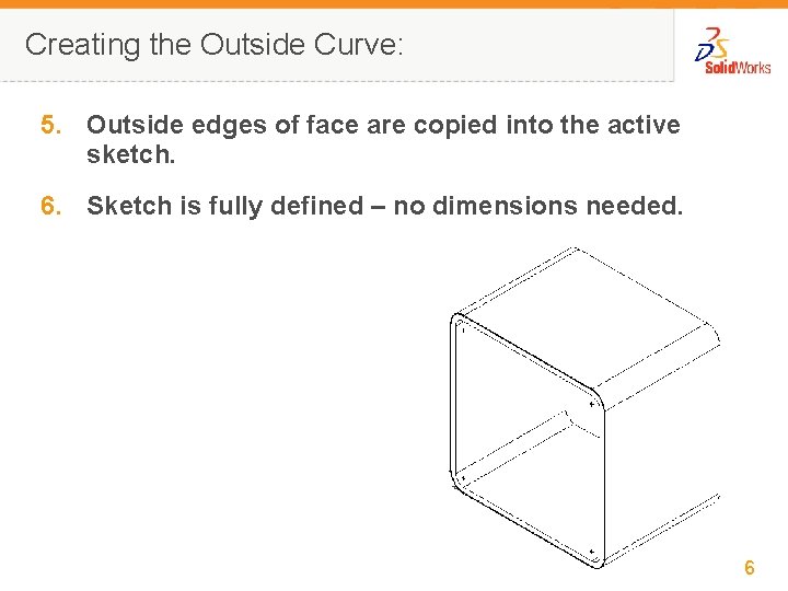 Creating the Outside Curve: 5. Outside edges of face are copied into the active