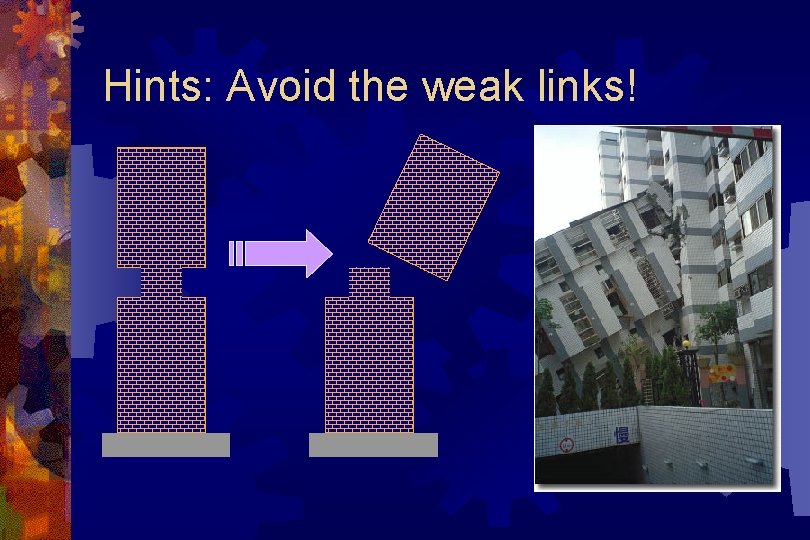 Hints: Avoid the weak links! 