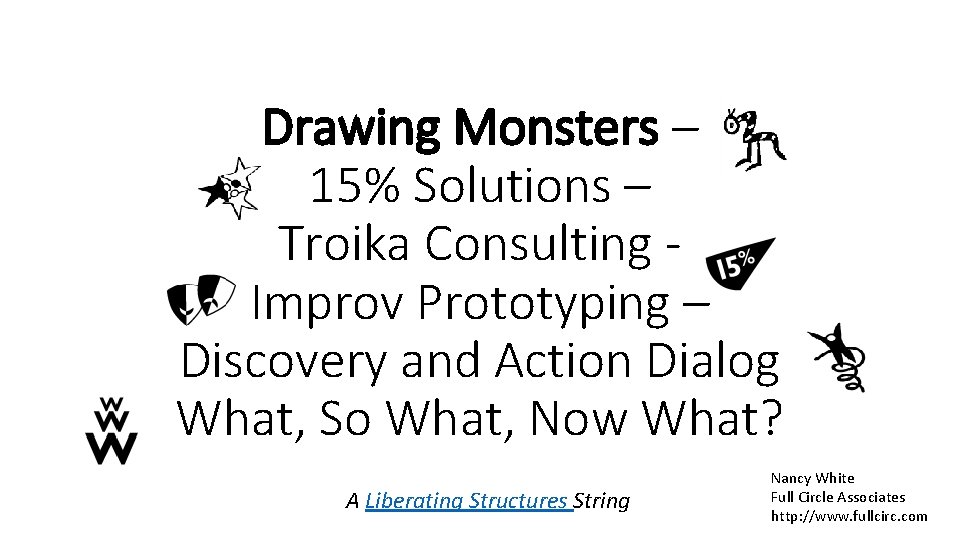 Drawing Monsters – 15% Solutions – Troika Consulting Improv Prototyping – Discovery and Action Drawing Monsters – 15% Solutions – Troika Consulting Improv Prototyping – Discovery and Action