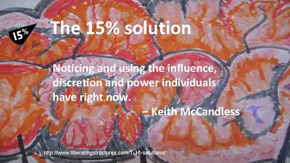The 15% solution Noticing and using the influence, discretion and power individuals have right The 15% solution Noticing and using the influence, discretion and power individuals have right