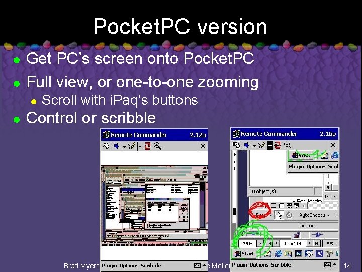 Pocket. PC version l l Get PC’s screen onto Pocket. PC Full view, or