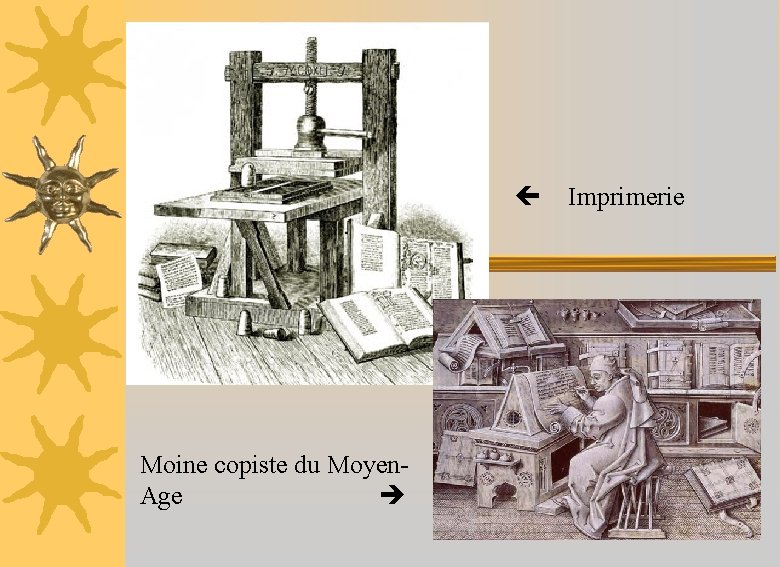  Imprimerie Moine copiste du Moyen. Age 