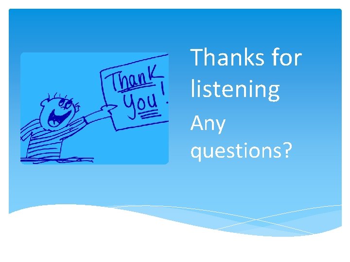 Thanks for listening Any questions? 
