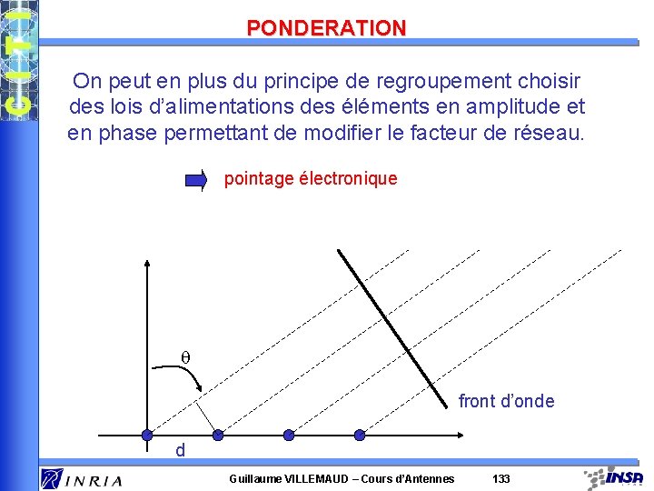 PONDERATION On peut en plus du principe de regroupement choisir des lois d’alimentations des