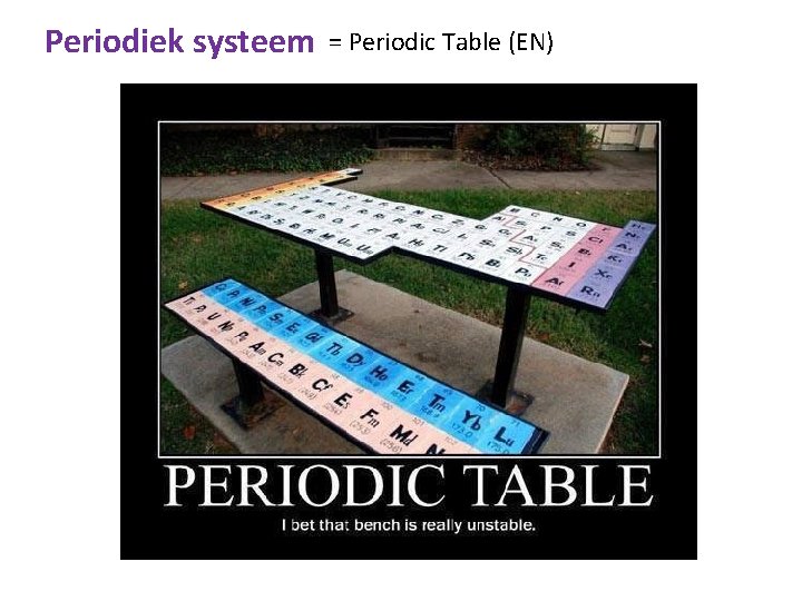 Periodiek systeem = Periodic Table (EN) 