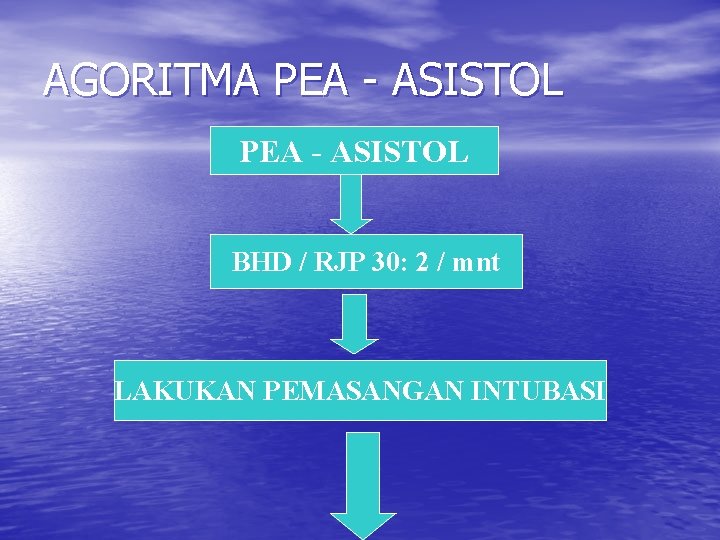 AGORITMA PEA - ASISTOL BHD / RJP 30: 2 / mnt LAKUKAN PEMASANGAN INTUBASI