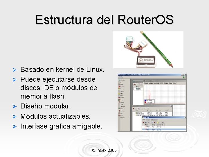 Estructura del Router. OS Ø Ø Ø Basado en kernel de Linux. Puede ejecutarse