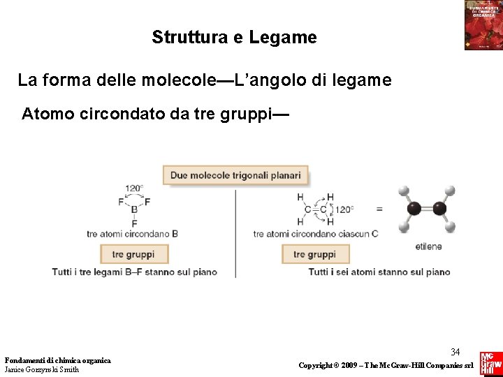 Struttura e Legame La forma delle molecole—L’angolo di legame Atomo circondato da tre gruppi—