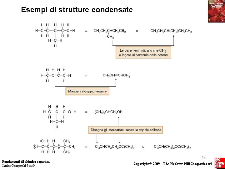 Esempi di strutture condensate Fondamenti di chimica organica Janice Gorzynski Smith 44 Copyright ©