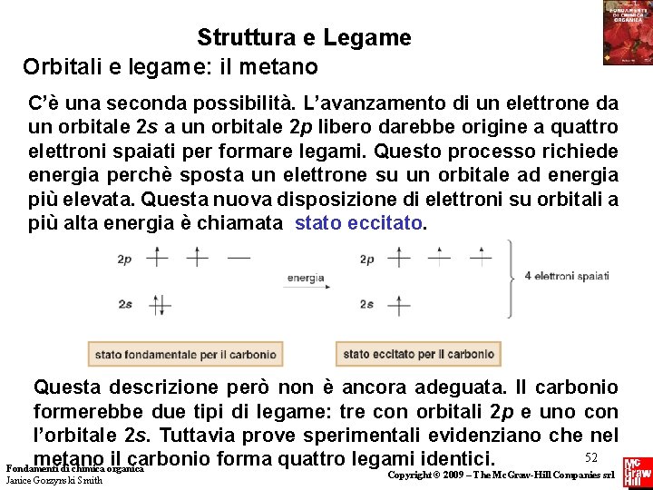 Struttura e Legame Orbitali e legame: il metano C’è una seconda possibilità. L’avanzamento di