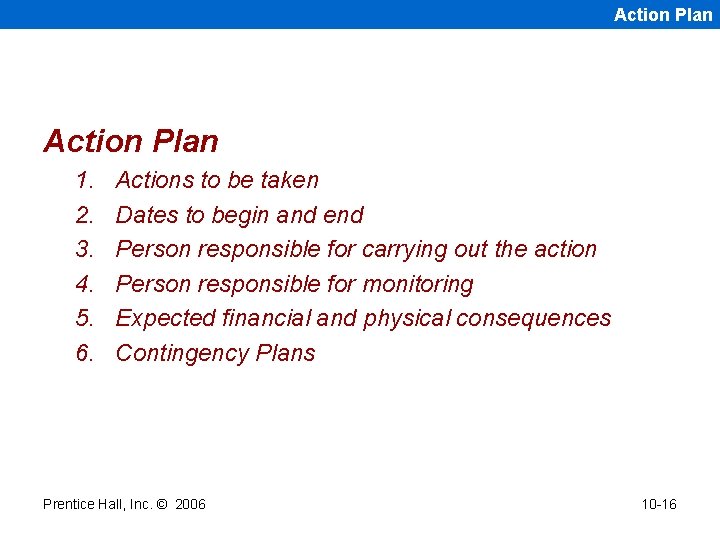 Action Plan 1. 2. 3. 4. 5. 6. Actions to be taken Dates to