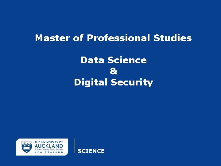 Master of Professional Studies Data Science & Digital Security 