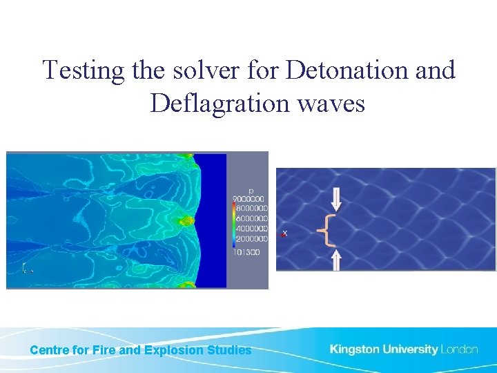 Testing the solver for Detonation and Deflagration waves Centre for Fire and Explosion Studies