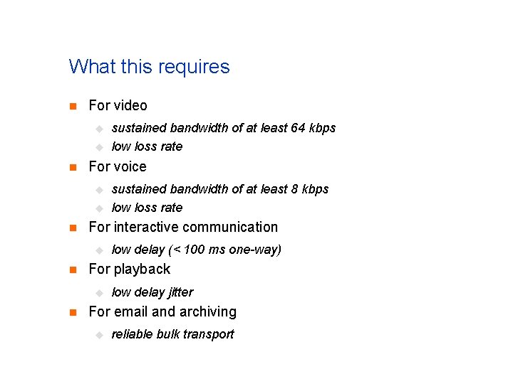 What this requires n For video u u n For voice u u n What this requires n For video u u n For voice u u n