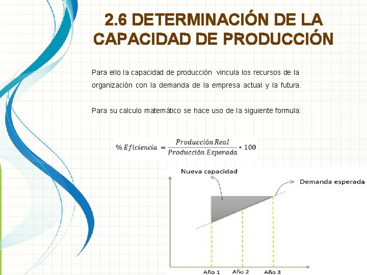 2. 6 DETERMINACIÓN DE LA CAPACIDAD DE PRODUCCIÓN Para ello la capacidad de producción