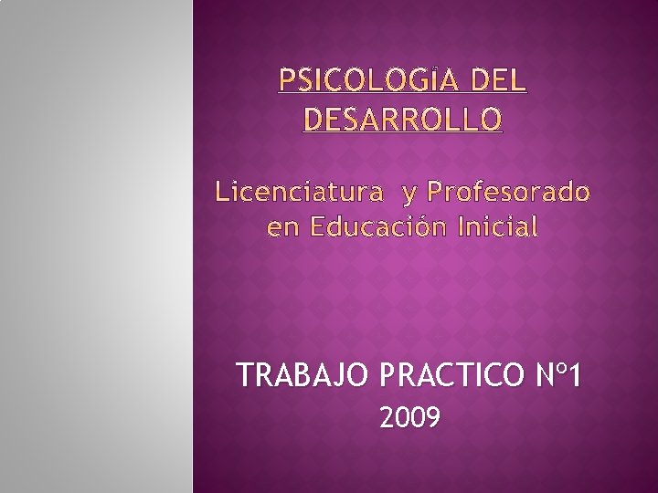 TRABAJO PRACTICO Nº 1 2009 