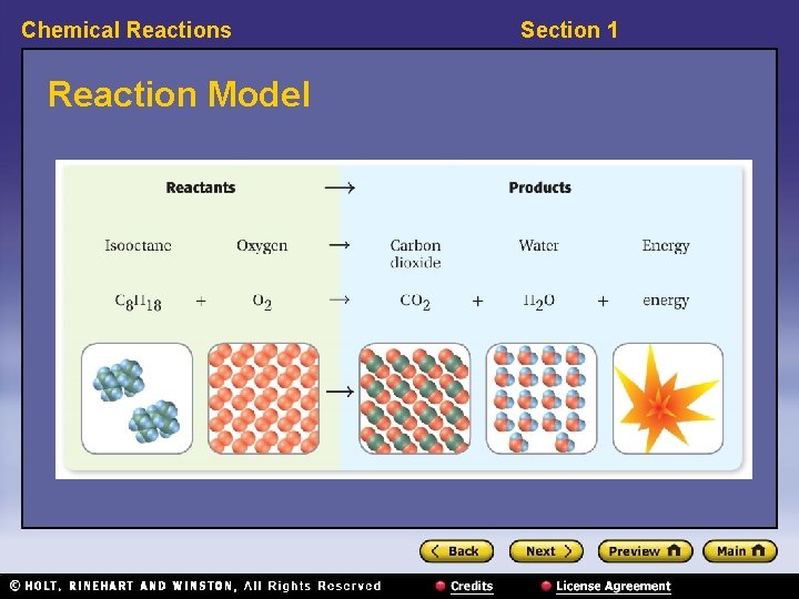 Chemical Reactions Reaction Model Section 1 