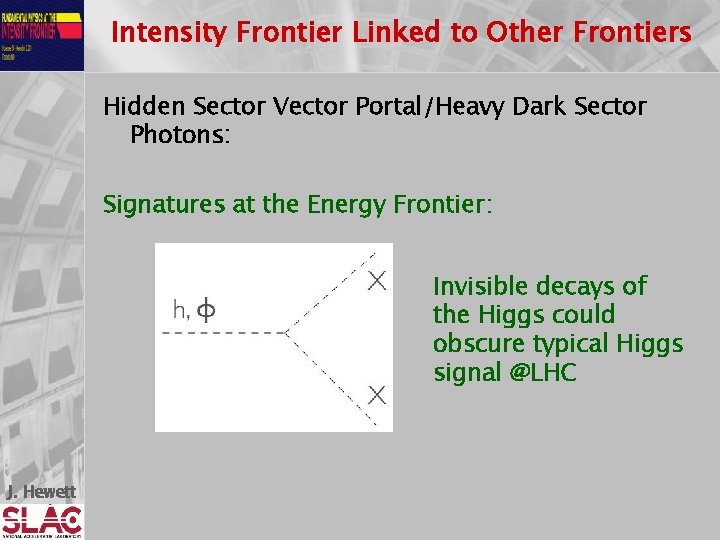 Intensity Frontier Linked to Other Frontiers Hidden Sector Vector Portal/Heavy Dark Sector Photons: Signatures