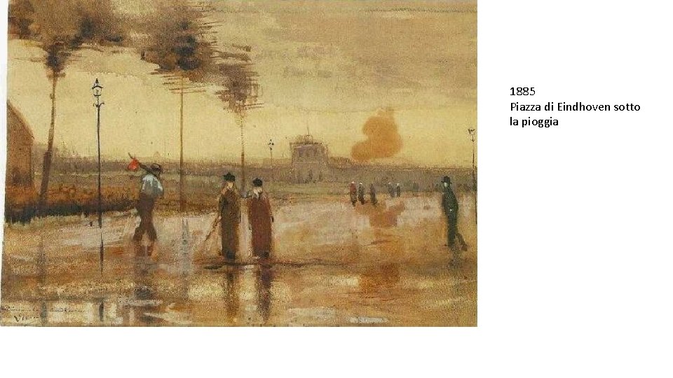 1885 Piazza di Eindhoven sotto la pioggia 