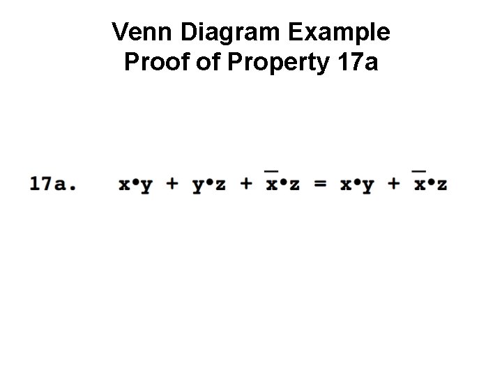 Venn Diagram Example Proof of Property 17 a 