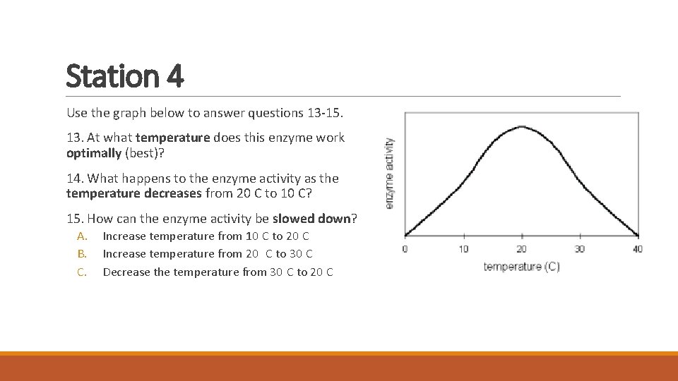 Station 4 Use the graph below to answer questions 13 -15. 13. At what