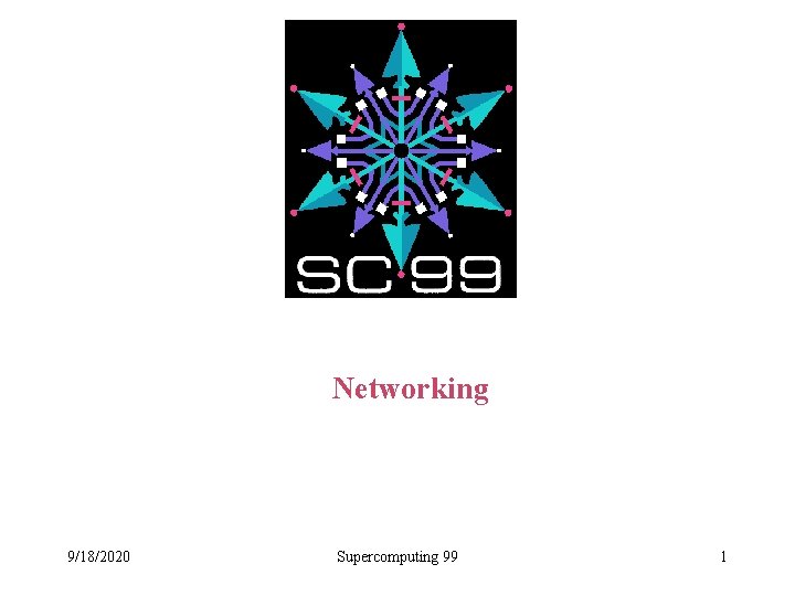 Networking 9/18/2020 Supercomputing 99 1 