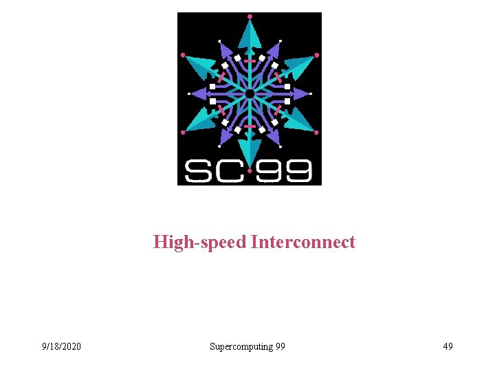 High-speed Interconnect 9/18/2020 Supercomputing 99 49 