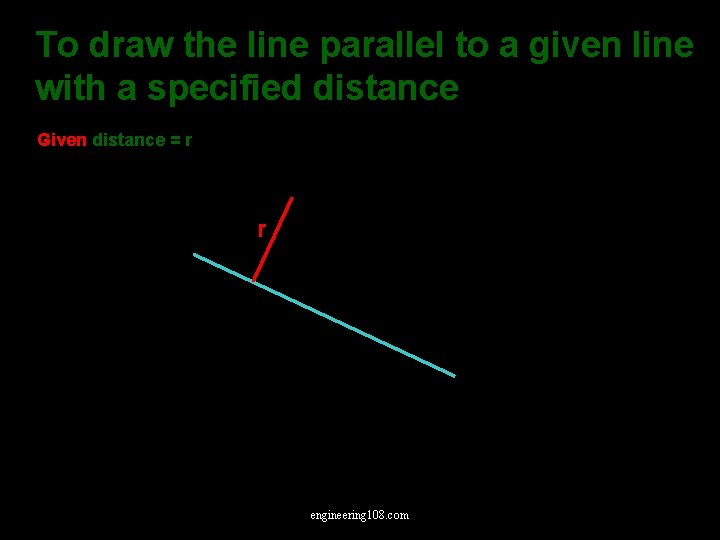 To draw the line parallel to a given line with a specified distance Given