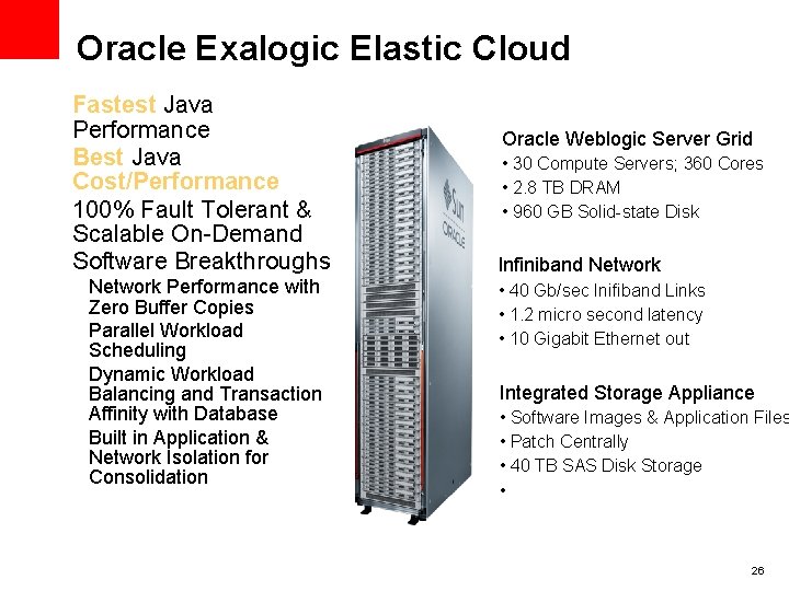 Oracle Exalogic Elastic Cloud • Fastest Java Performance • Best Java Cost/Performance • 100%