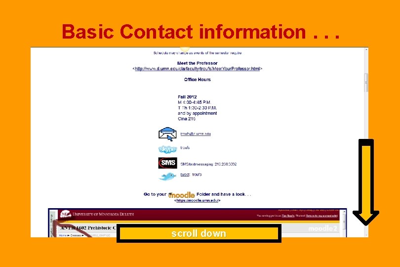 Basic Contact information. . . scroll down 