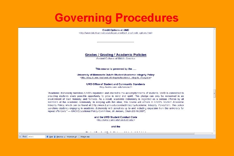 Governing Procedures 