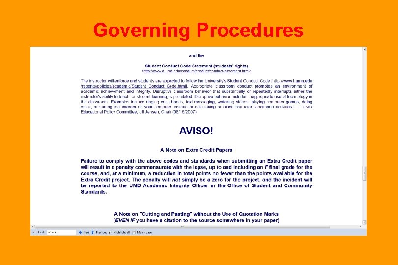 Governing Procedures 