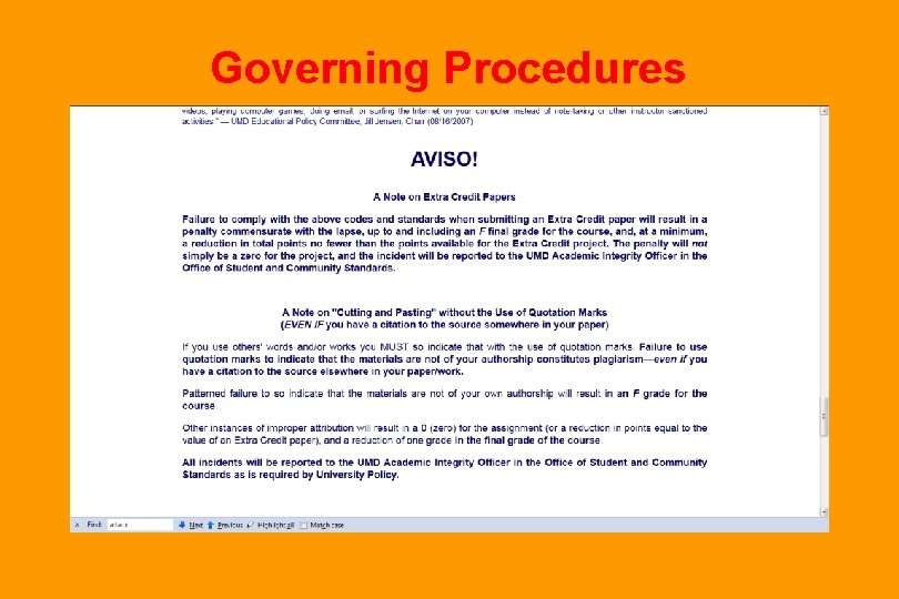 Governing Procedures 