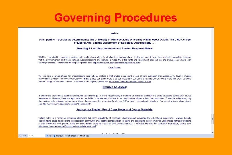 Governing Procedures 