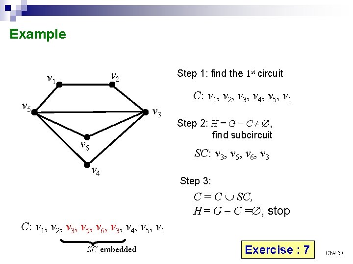 Example Step 1: find the 1 st circuit v 2 v 1 C: v