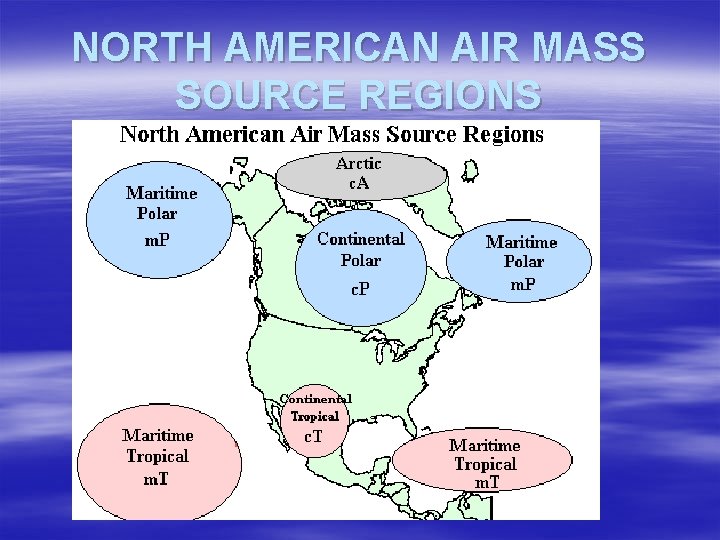 NORTH AMERICAN AIR MASS SOURCE REGIONS 