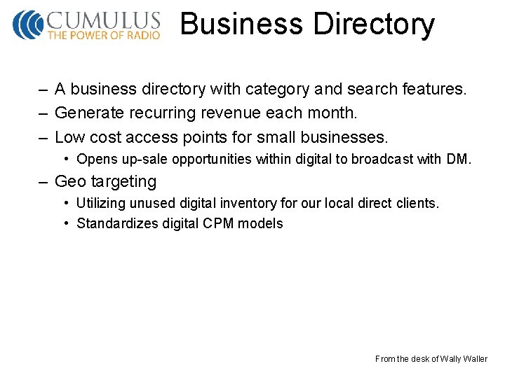 Business Directory – A business directory with category and search features. – Generate recurring