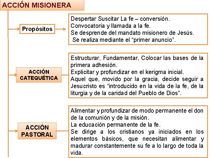 ACCIÓN MISIONERA Propósitos Despertar Suscitar La fe – conversión. Convocatoria y llamada a la