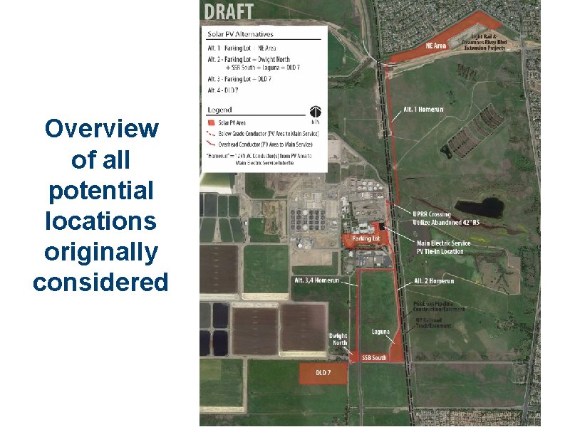 Overview of all potential locations originally considered 