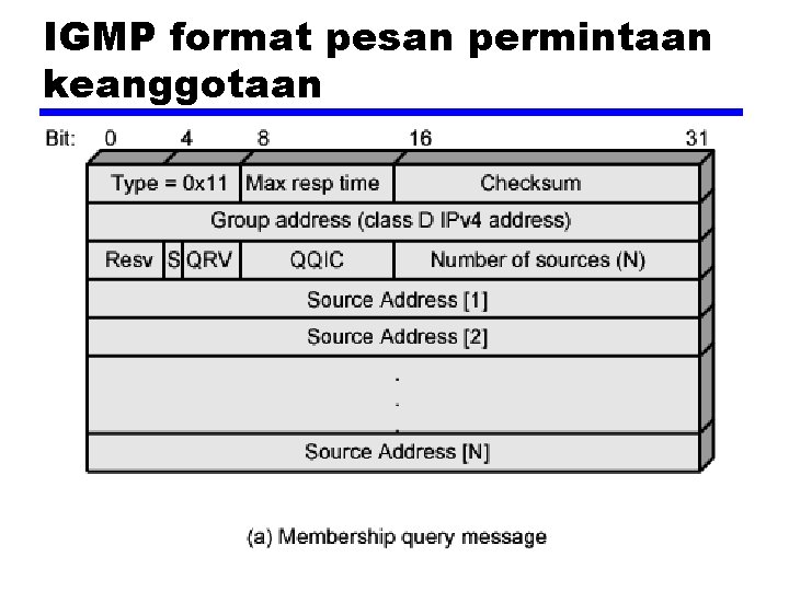IGMP format pesan permintaan keanggotaan 