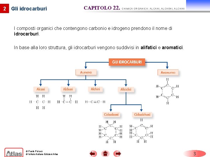 2 Gli idrocarburi CAPITOLO 22. CHIMICA ORGANICA: ALCANI, ALCHENI, ALCHINI I composti organici che