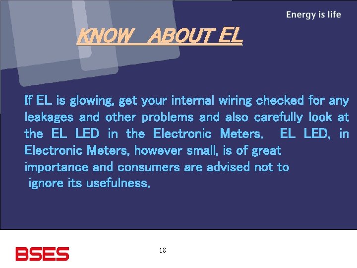 KNOW ABOUT EL If EL is glowing, get your internal wiring checked for any