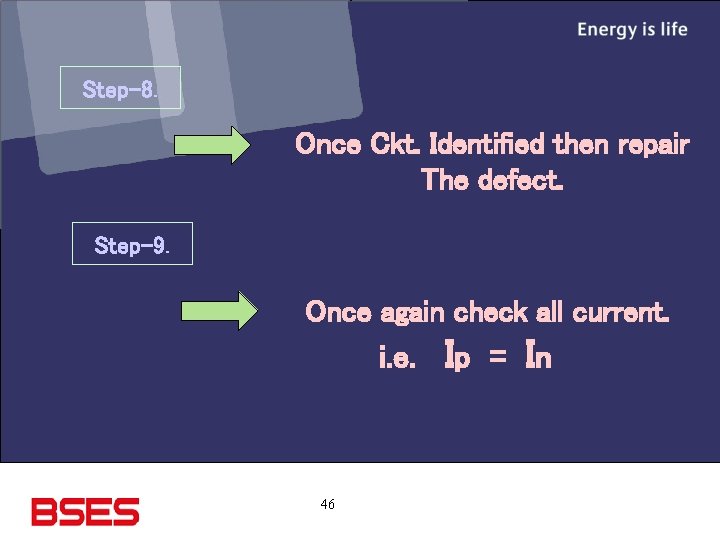 Step-8. Once Ckt. Identified then repair The defect. Step-9. Once again check all current.