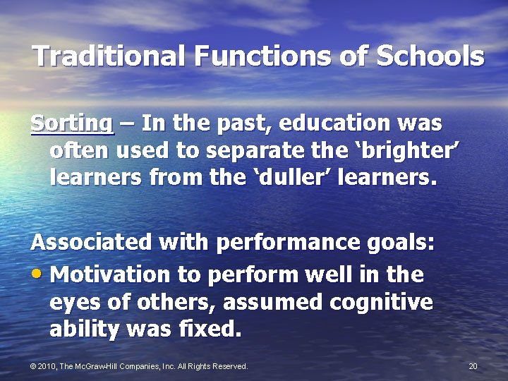 Traditional Functions of Schools Sorting – In the past, education was often used to
