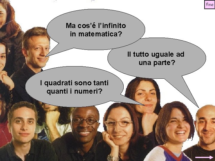 fine Ma cos’é l’infinito in matematica? Il tutto uguale ad una parte? I quadrati